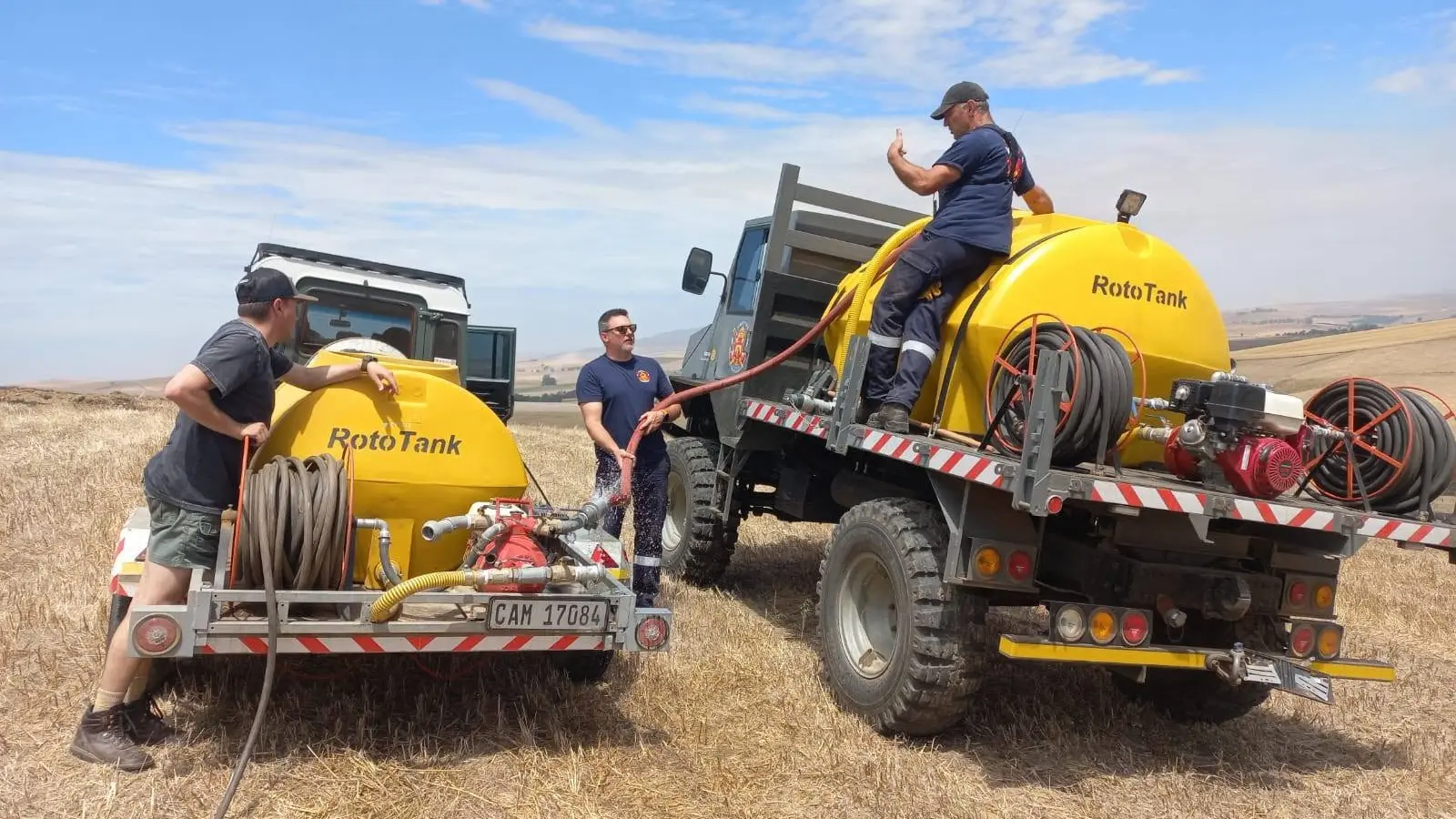 GVF water tanks, equipment and volunteers